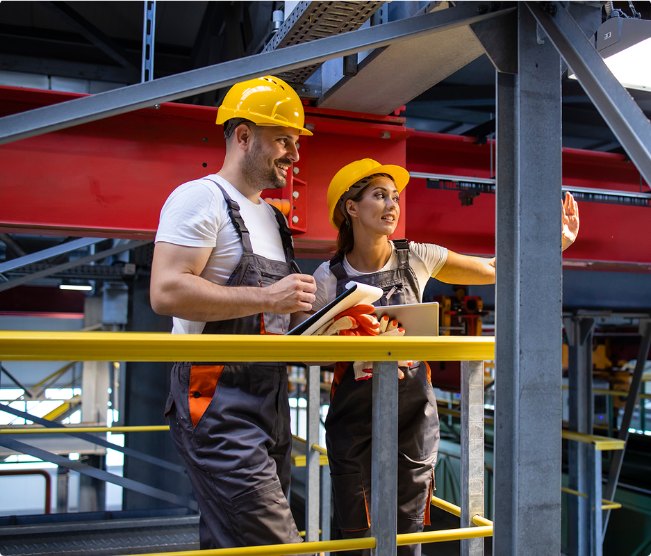 Weldex team members working in a manufacturing environment